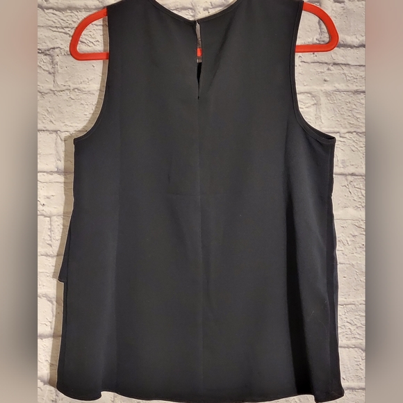 ⬇️🥳BCBGMAXAZRIA Asymmetrical Layered Black Fancy Tank Top - Picture 6 of 7